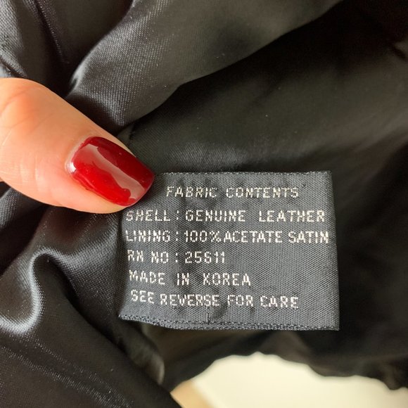 Vintage Russel Lawrence black oversized open leather jacket cuff sleeve medium - Picture 4 of 8